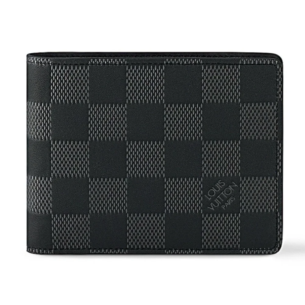 Louis Vuitton Metallic Damier Infini Onyx Silver Leather Multiple Wallet
